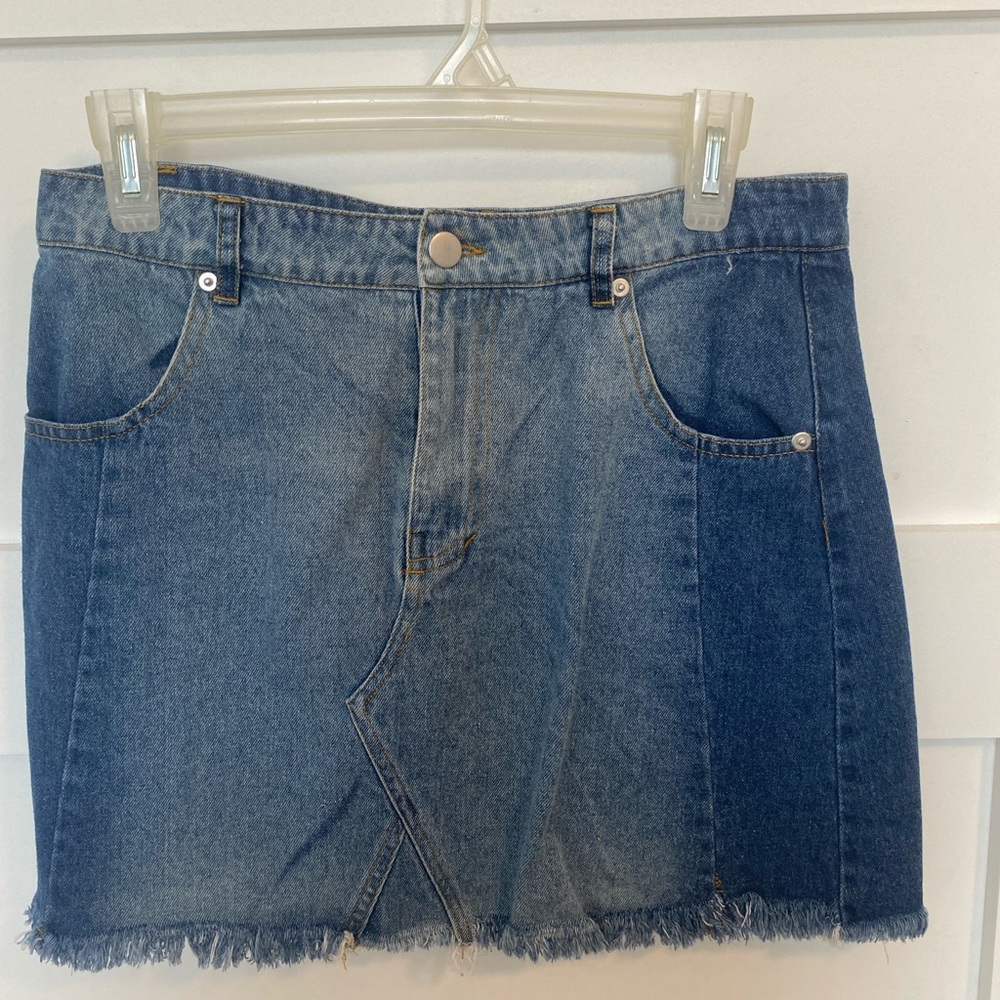 Blue Jean Mini Skirt - Peach Love California